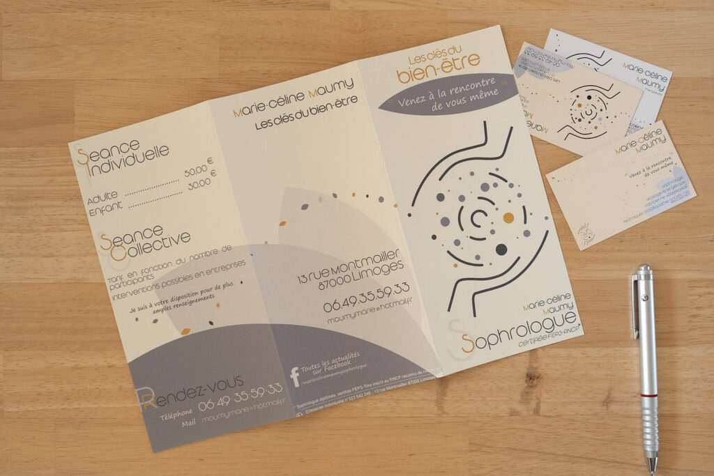 Flyer & cartes Marie Céline Maumy